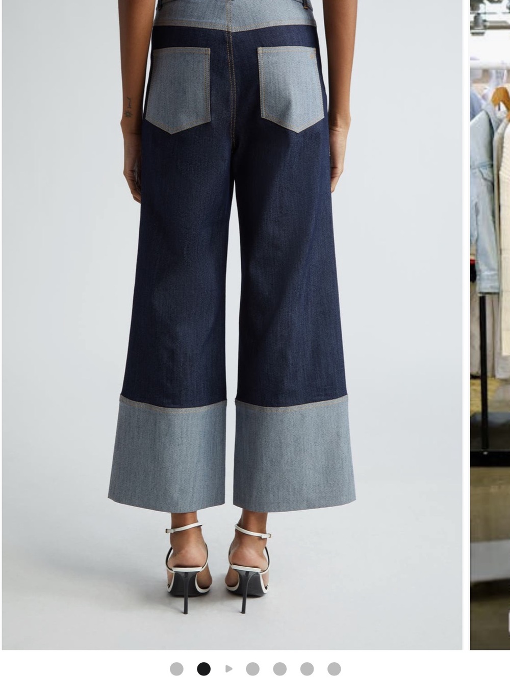 cinq a sept Two-Tone Dark and Light Blue Bootcut Jeans